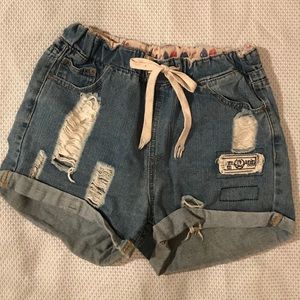 Comfortable Paperbag Jean Shorts